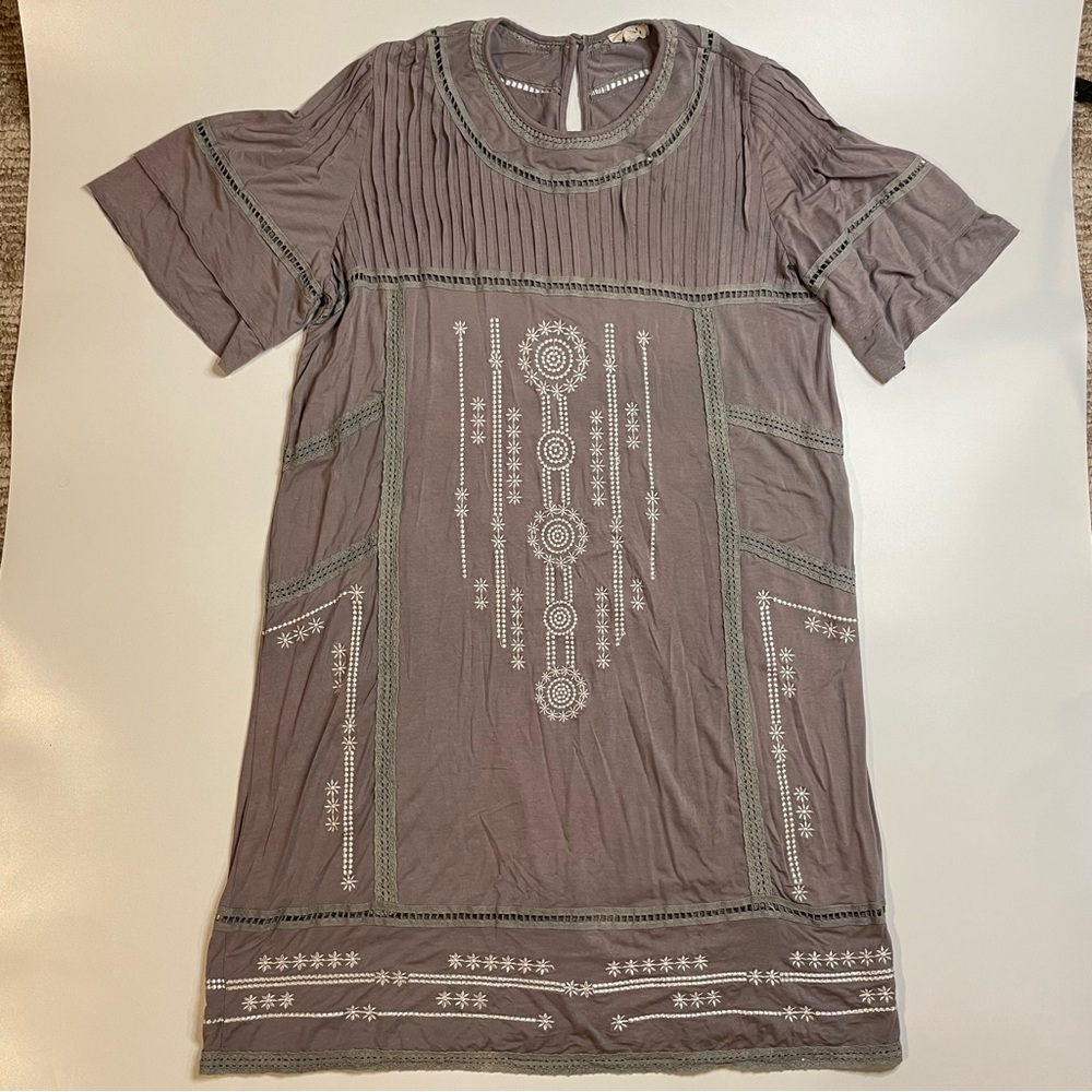 POL| boho dress |butterfly sleeves| tribal |embroidered| SZ Medium
